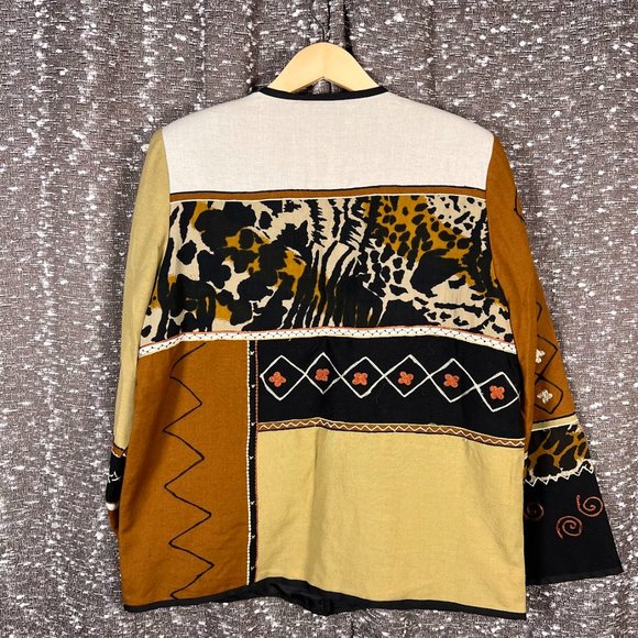 Vintage Indigo Moon Tapestry Patchwork‎ Jacket Embroidery - Picture 4 of 4